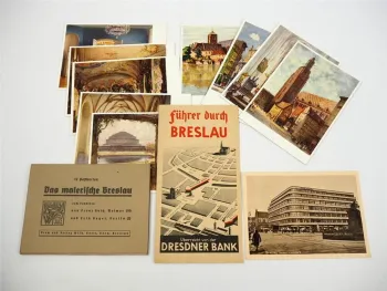 Ansichtskarte Postkarten nach Gemälden Stadtplan Breslau Schlesien 1930er Jahre