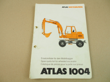 Atlas 1004 Bagger Ersatzteilliste Parts List Catalogue de pieces 4/1989