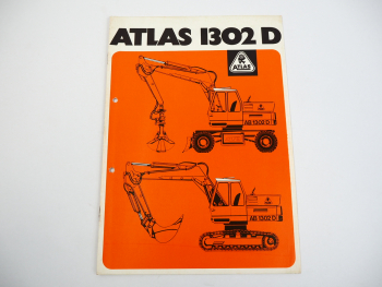 Atlas 1302D Hydraulikbagger Prospekt mit technischen Daten 1977