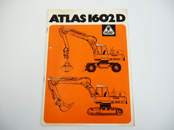Atlas 1602D Hydraulikbagger Prospekt mit technischen Daten 1977