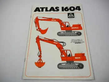 Atlas 1604 + LC mit AWE4 System Raupenbagger Prospekt Technische Daten 03/1986