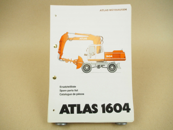Atlas 1604 Mobilbagger Serie 166 Ersatzteilliste Parts List Pieces Rechange 5/95