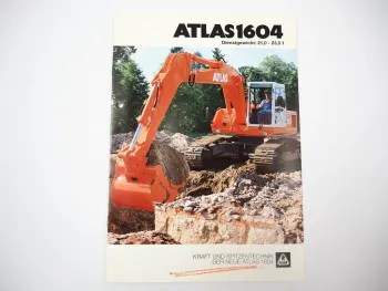 Atlas 1604 Raupenbagger Prospekt mit technischen Daten 1997