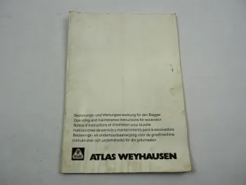 Atlas 1704 LC Hydraulikbagger Raupenbagger Betriebsanleitung Wartung 1988