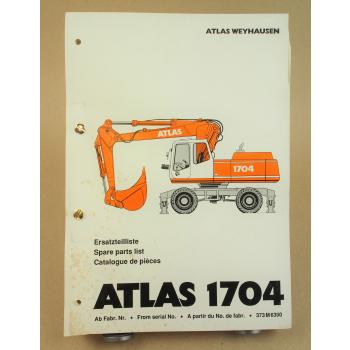 Atlas 1704M Serie 373 Bagger Ersatzteilliste Parts List Pieces Rechange 6/1996