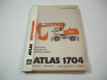 Atlas 1704M Serie 373 Mobilbagger Ersatzteilliste Spare Parts List 1996