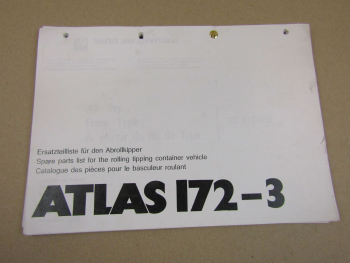 Atlas 172-3 Abrollkipper Ersatzteilliste Parts LIst Pieces de rechange 9/1995