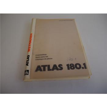 Atlas 180.1 Ersatzteilliste Parts List Pieces Rechange mit Hydraulikplan 1992