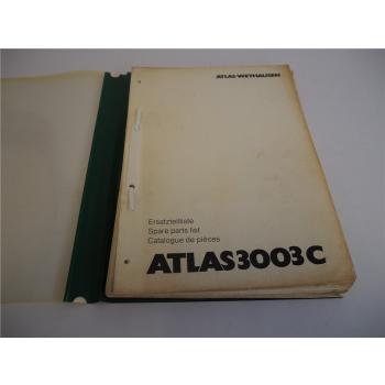 Atlas 3003 C Ersatzteilliste Parts List Pieces Rechange mit Hydraulikplan 1987