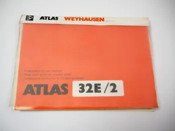 Atlas 32E/2 Radlader Ersatzteilliste Spare Parts List Catalogue pieces 2001