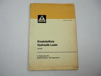 Atlas 330 Hydraulik Lader Bagger Ersatzteilliste Ersatzteilkatalog 1968