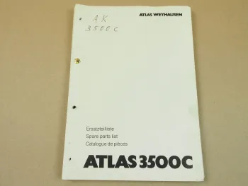 Atlas 3500C Ersatzteilliste Parts List Catalogue de pieces Ausgabe 6/1987