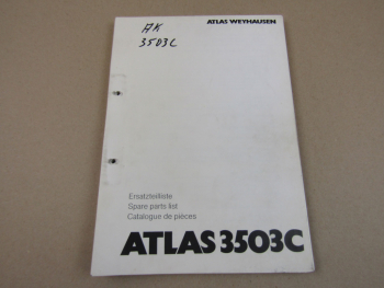 Atlas 3503C Kran Ersatzteilliste Parts List Pieces de rechange 1991