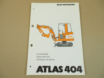 Atlas 404 Bagger Ersatzteilliste Parts List Catalogue de pieces 12/1990