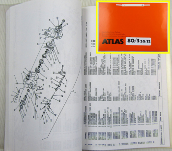 Atlas 80/3 2G/32 Radlader Ersatzteilliste Spare parts List Catalogue de pieces