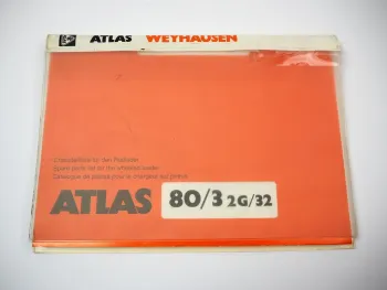 Atlas 80/3 2G/32 Radlader Ersatzteilliste Spare Parts List Catalogue pieces 2001