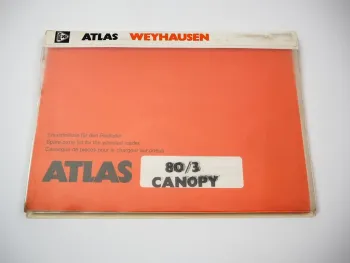 Atlas 80/3 Canopy Radlader Ersatzteilliste Parts List Catalogue pieces 2001