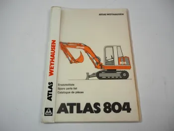 Atlas 804 Raupenbagger Ersatzteilliste Spare Parts List Catalogue pieces 1992