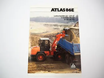 Atlas 86E Radlader Prospekt mit technischen Daten 1997