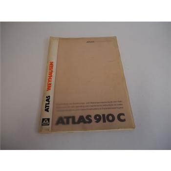 Atlas 910 C Kran Ersatzteilliste Spare parts list mit Hydrauliplan12/1986