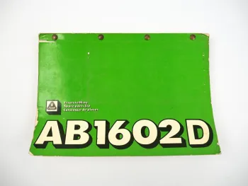 Atlas AB1602D Hydraulikbagger Ersatzteilliste Spare parts list 1980