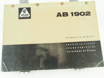 Atlas AB1902 Hydrauliklbagger Ersatzteilliste Parts List Pieces Rechange 6/1978