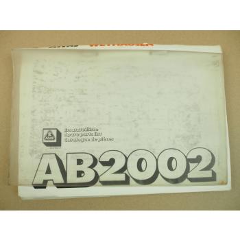 Atlas AB2002 Kettenbagger Ersatzteilliste Parts List Pieces Rechange 5/1979