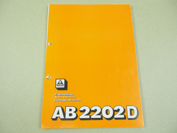 Atlas AB2202D Kettenbagger Ersatzteilliste Parts List Pieces Rechange 12/1980