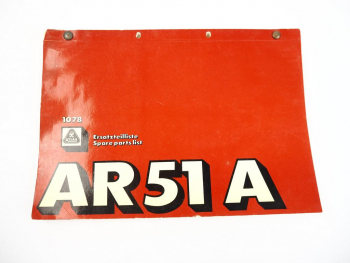 Atlas AR51A Radlader Ersatzteilliste Ersatzteilkatalog 1978