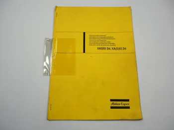 Atlas Copco XAS55Dd XAS65Dd Fahrbarer Kompressor Ersatzteilliste Parts List 1989