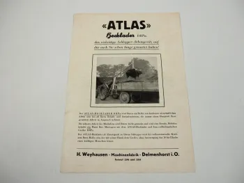 Atlas DRPa Hecklader Anbaugerät Kran Bagger Greifer Prospekt 1950er Jahre