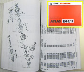 Atlas E45/3 Radlader Ersatzteilliste Spare parts list Catalogue de pieces