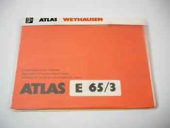 Atlas E65/3 Radlader Ersatzteilliste Spare Parts List Catalogue pieces 2001