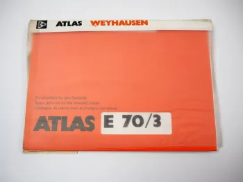 Atlas E70/3 Radlader Ersatzteilliste Spare Parts List Catalogue pieces 2001