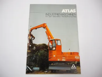 Atlas Industriemaschinen 1604 1704 1802 Bagger Abrollkipper Kran Prospekt 1986