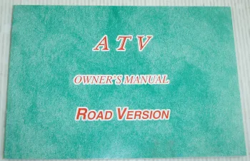 ATV Quad 50 100 ccm Road Version Owners Manual