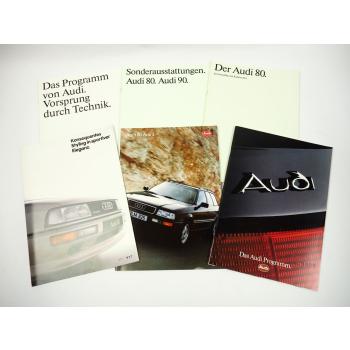 Audi 80 90 B3 B4 Gesamtprogramm 6x Prospekt 1984/93