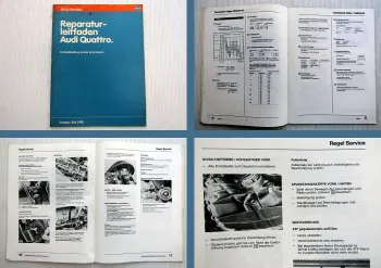 Audi Urquattro Reparaturleitfaden Instandhaltung Service Werkstatthandbuch 1980