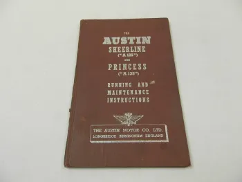 Austin A125 Sheerline A135 Princess Running and Maintenance Instructions 1954