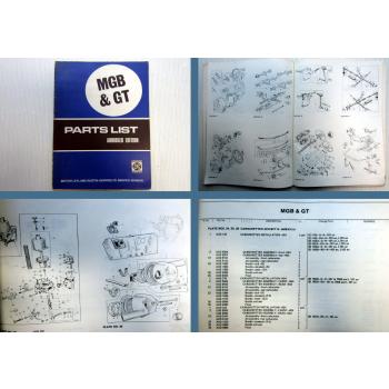 Austin Morris MGB GT Parts List Spare Parts Catalogue 1971 Abridged Edition