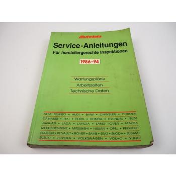 Autodata Service Anleitungen 1986 - 1994 Inspektion Wartungspläne Einstellwerte