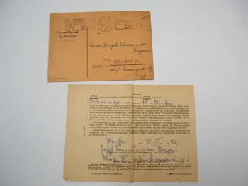 Autograph Prinz Joseph Clemens von Bayern auf Vertrag mit Deutscher Post 1952