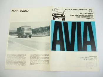 AVIA A 15 30 PRAGA S5T-3 Super V3S LKW Programm Falt Prospekt ca 1960er CZ