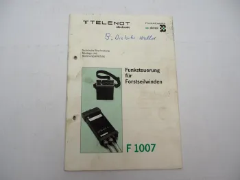 B&B electronic F1007 Telenot Funksteuerung für Forstseilwinde Betriebsanleitung