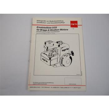 B&S Motor für Agria Geräte Ersatzteilliste Ersatzteilkatalog 1991