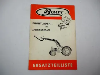 Baas Frontlader Arbeitsgeräte Ersatzteilliste 1960er Jahre