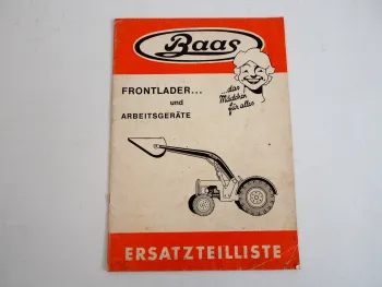 Baas Frontlader Arbeitsgeräte Ersatzteilliste Ersatzteilkatalog 1960er Jahre
