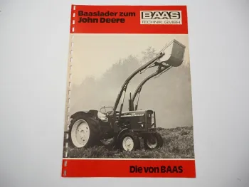 Baas Frontlader zum John Deere 2020 820 - 3120 830 - 3130 Traktor Prospekt 1975