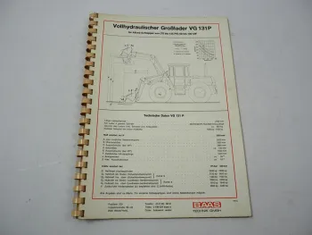 Baas VG 131 131P Vollhydraulischer Großlader Ersatzteilliste 1979
