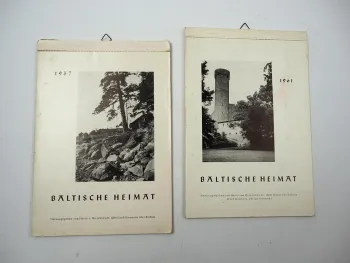 Baltische Heimat 2x Postkarten Kalender 1957/61 Riga Reval Kurland Livland